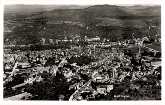 Postcard Waiblingen in Württemberg, aerial photograph