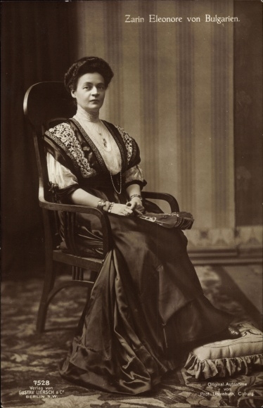 Postcard Queen Eleonore of Bulgaria, Princess of Reuss Köstritz, Portrait, Gustav Liersch 7528