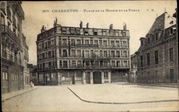 Ak Charenton le Pont Val de Marne, Gebäude auf dem Platz, Rathaus, Postamt, Chirurgien Oestigie