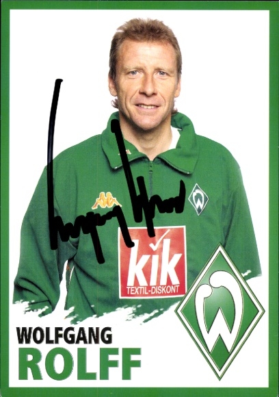 Autogrammkarte Co Trainer Wolfgang Rolff, Werder Bremen, Autogramm