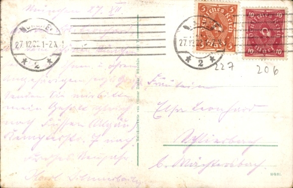 Artist Postcard Engelhard, POE, Munich, Münchner Kindl