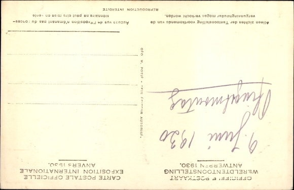 Postcard Anvers Antwerp Flandern, Weltausstellung 1930, Temple of Flemish Art