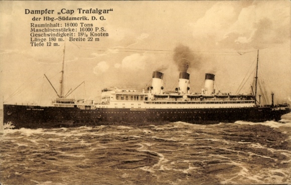 Ak Dampfer Cap Trafalgar, HSDG