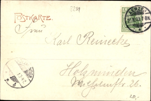 Postcard Aerzen in the Weserbergland, main street, Hotel zum goldenen Engel, forest spring