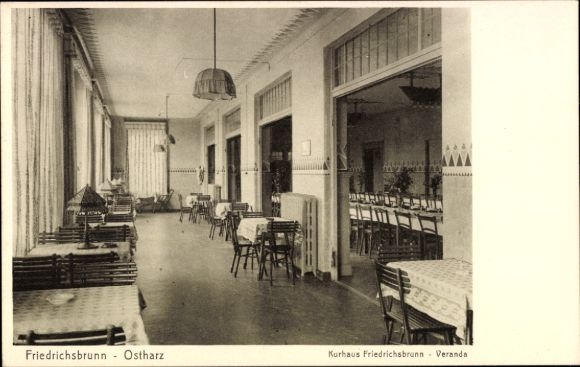 Ak Friedrichsbrunn Thale im Harz, Kurhaus  Veranda