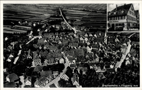 Postcard Brackenheim an der Zaber Württemberg, aerial photograph, Zum Waldhorn