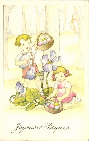 Set of 50 AK Easter chicks, lambs, religion etc.