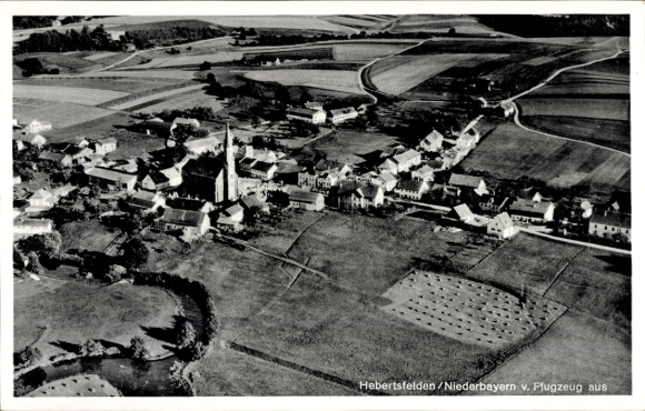 Postcard Hebertsfelden Lower Bavaria, aerial photograph