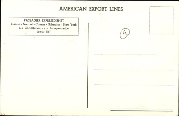 Ak-stoomboot SS Independence, American Export Lines