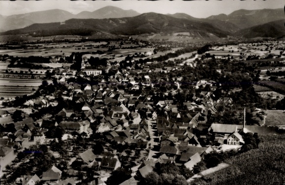 Postcard Heitersheim in the Black Forest, aerial photograph