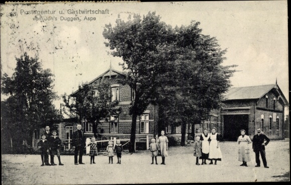 Ak Hohenaspe in Schleswig Holstein ?, Postagentur, Gastwirtschaft