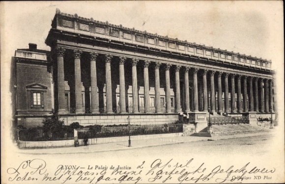 Postcard Lyon Rhône, Palace of Justice