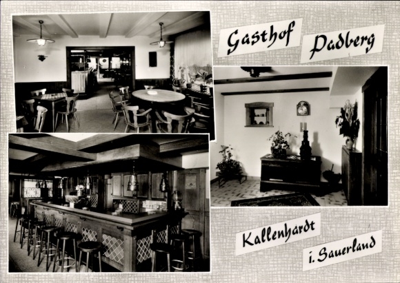 Postcard Kallenhardt Rüthen in Westphalia, Gasthof Padberg, interior view, bar