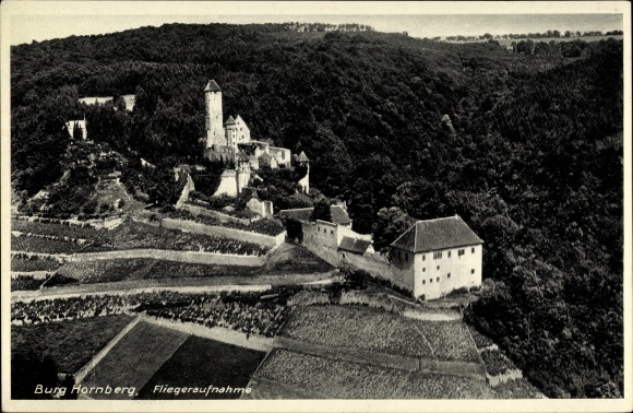 PC Neckarzimmern in the Neckar valley, Hornberg Castle, aerial photo