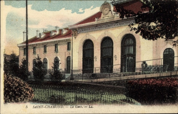 Postcard Saint Chamond Loire, Gare