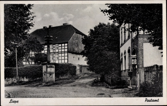 Postcard Liepe an der Oder district of Barnim, post office