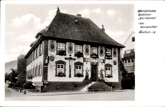 Ak Haslach im Kinzigtal Schwarzwald, Gasthaus "Zur Kanone"