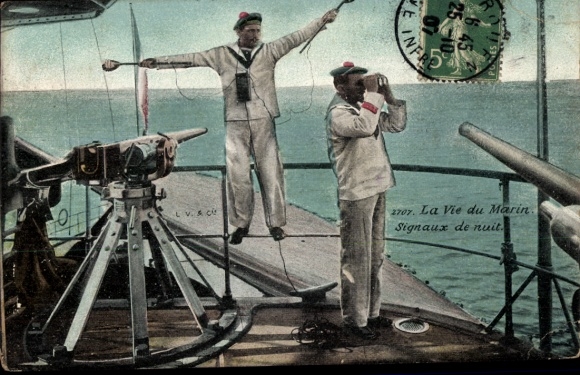 CPA Marine Francaise, La Vie du Marin, Signaux de nuit