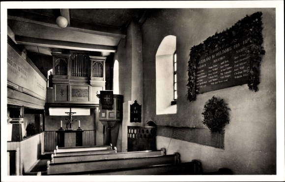 Postcard Dickschied Heidenrod im Taunus, Ev. Church, interior view