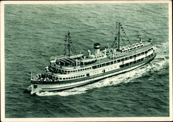 Ansichtkaart MS Jan Molsen, Hafen stoomschipahrt AG, lijn Hamburg Cuxhaven