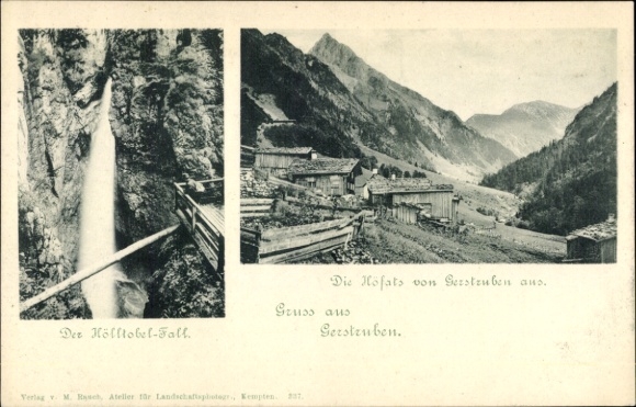 Ak Gerstruben Oberstdorf im Oberallgäu, Hölltobel-Fall, Höfats