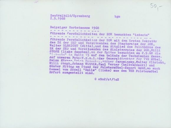 Photo Spremberg, Hans Joachim, Leipzig in Saxony, Autumn Fair 1968, Walter Ulbricht, Willi Stoph