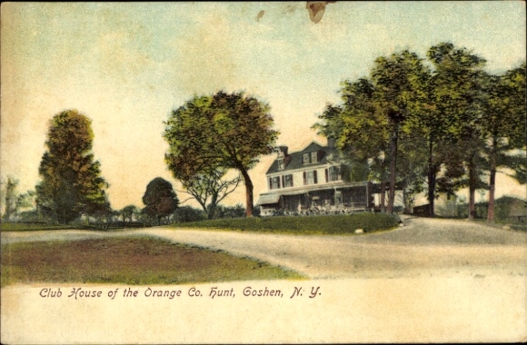 Ak Goshen Indiana USA, Clubhaus der Orange Co. Hunt