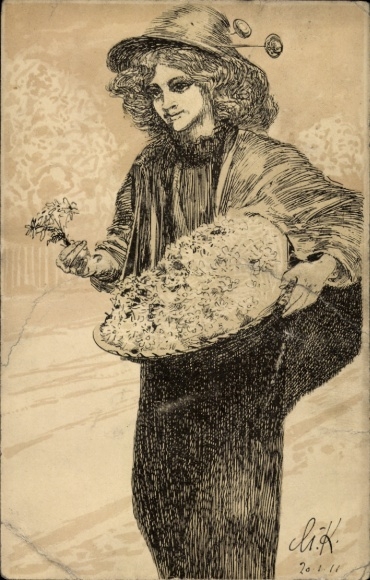 Artist Postcard Klinger, Max, Leipzig in Saxony, Marguerite Day 1911, Meissner & Buch