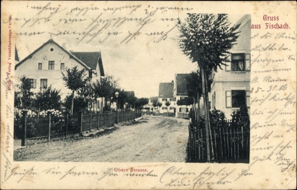 Postcard Fischach in Swabia, Obere Strasse