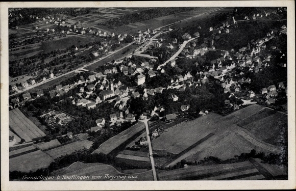 Postcard Gomaringen Baden Württemberg, view of the town, aerial photo