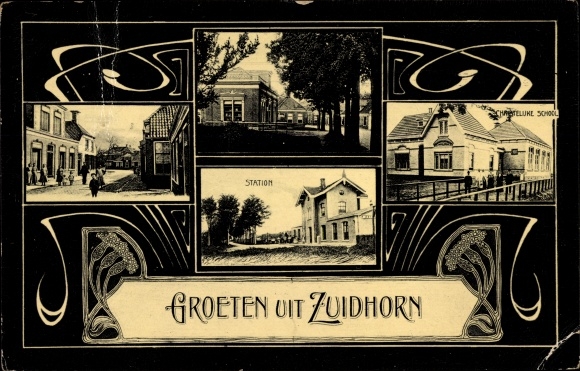 PC Zuidhorn Groningen Netherlands, Station, School, street section