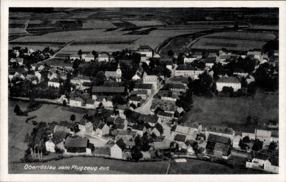KP Oberröslau Górna Frankonia Bawaria, lotnicze zdjęcie krajobrazu, budynki mieszkalne, 1943 r.
