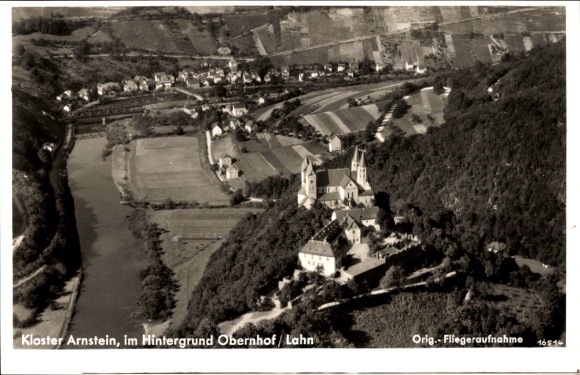 KP Obernhof an der Lahn, klasztor Arnstein, zdjęcie lotnicze