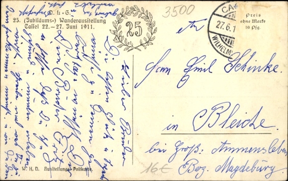 Ansichtkaart Kassel in Hessen, DLG, 25e reizende tentoonstelling 1910, Duitse Landbouwvereniging