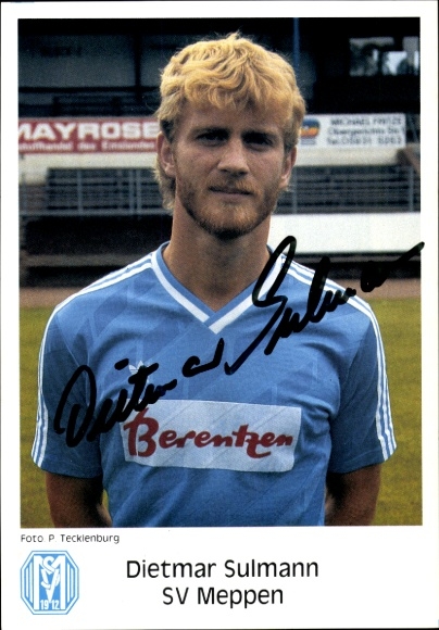 Autogrammkarte Fußballer Dietmar Sulmann, SV Meppen, Autogramm