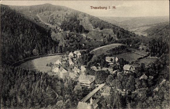 Ak Treseburg Thale im Harz, Gesamtansicht, Bodetal