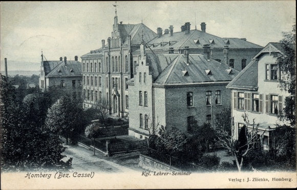 Postcard Homberg an der Efze in Hesse, view of the Royal Teachers' Seminar