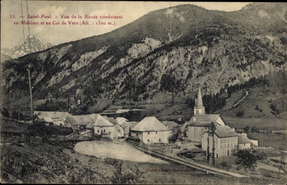 Postcard Saint Paul, Vue de la Route conduisant au Melezen and au Col de Vars
