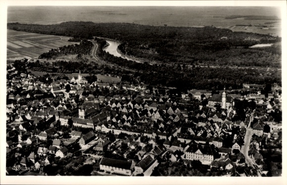 Postcard Günzburg on the Danube Swabia, aerial photograph