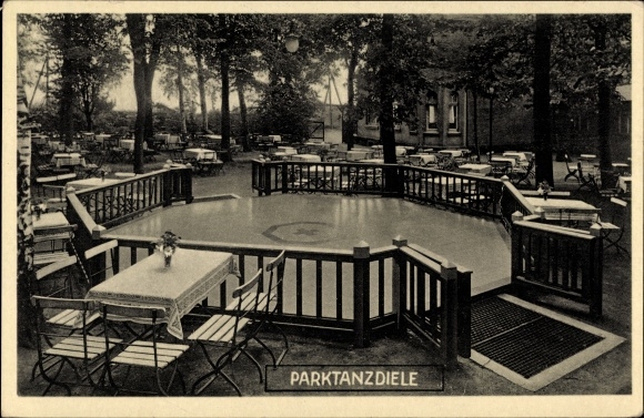 Ak Hartmannsdorf im Kreis Mittelsachsen, Park am Bahnhof, Tanzdiele