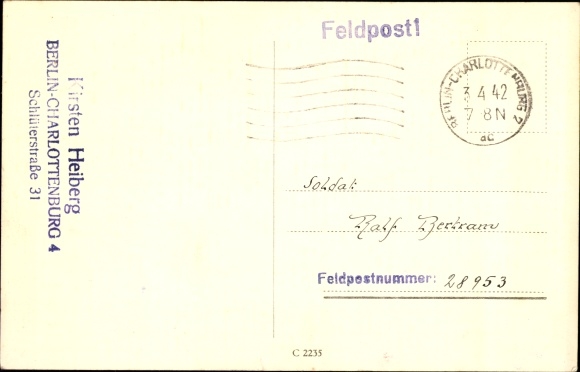Postcard actress Kirsten Heiberg, portrait, Ross 3373/1