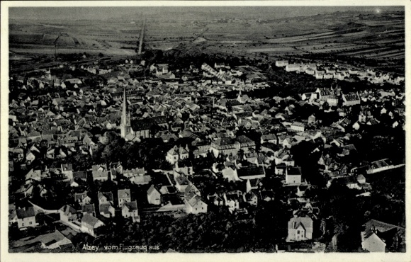 Postcard Alzey in Rheinhessen, aerial photograph