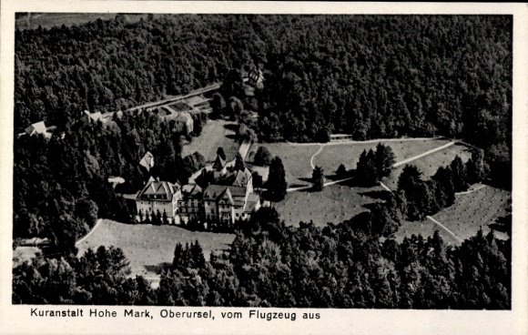 Postcard Hohe Mark Hohemark Oberursel in Taunus Hessen, aerial photograph