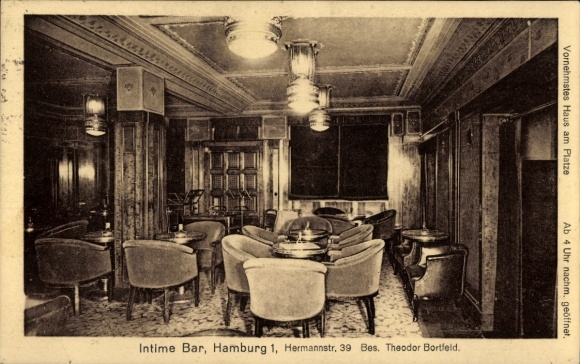 Postcard Hamburg Mitte Altstadt, Intime Bar, Hermannstraße 39