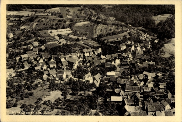 Postcard Hohensachsen Weinheim an der Bergstraße Baden, aerial photograph