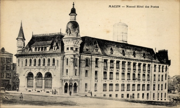 Ak Mâcon Saône-et-Loire, Nouvel Hôtel des Postes, historische Architektur, alte Postkarte