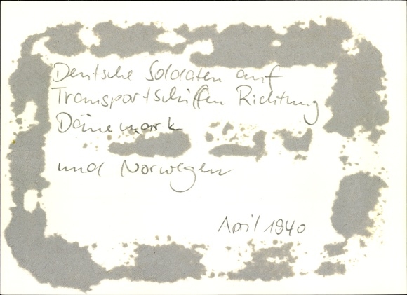Photo Wehrmacht soldiers are taken to Denmark and Norway on transport ships, April 1940
