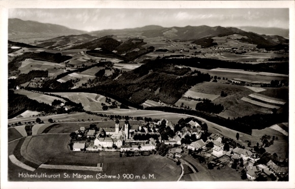 Postcard Thurner St. Märgen in the Black Forest, aerial photograph
