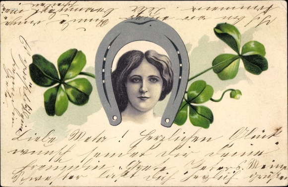 Passepartout PC Boizenburg an der Elbe, lady, portrait, horseshoe, shamrocks