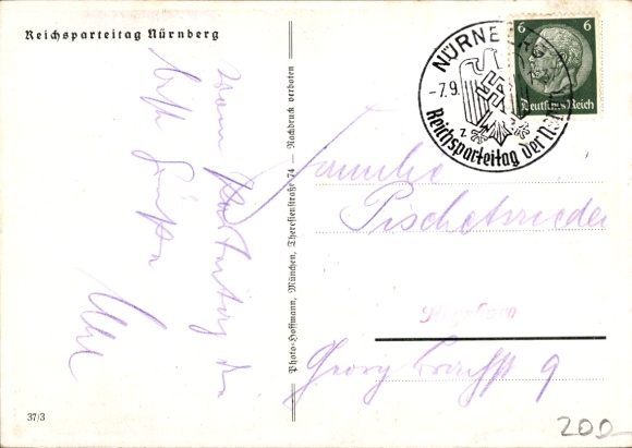 Artist Postcard Borrmeister, R., Nuremberg, Reich Party Rally 1938, National Eagle